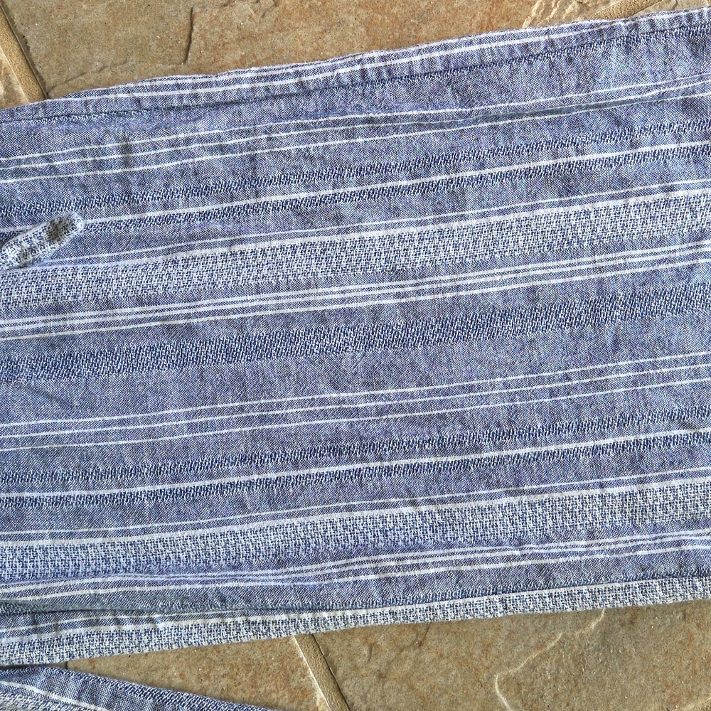 Guess Blue Striped Chambray Jumpsuit with Wide-Leg Design - Picture 8 of 17